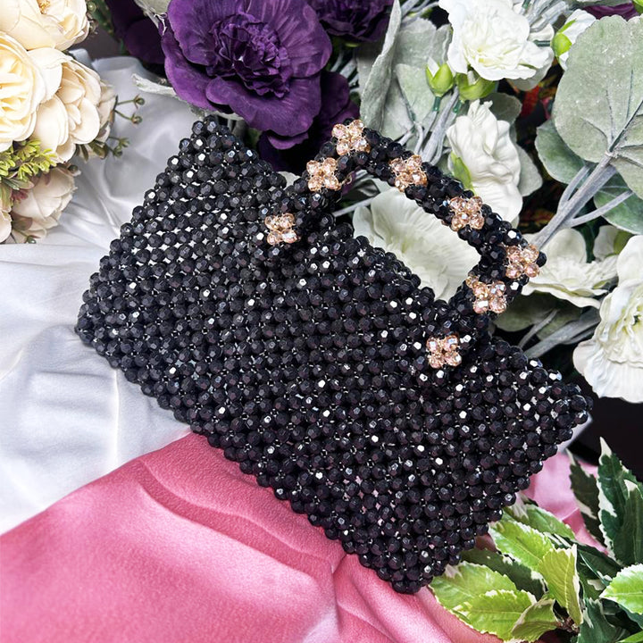 BLACK BEEDED BAG