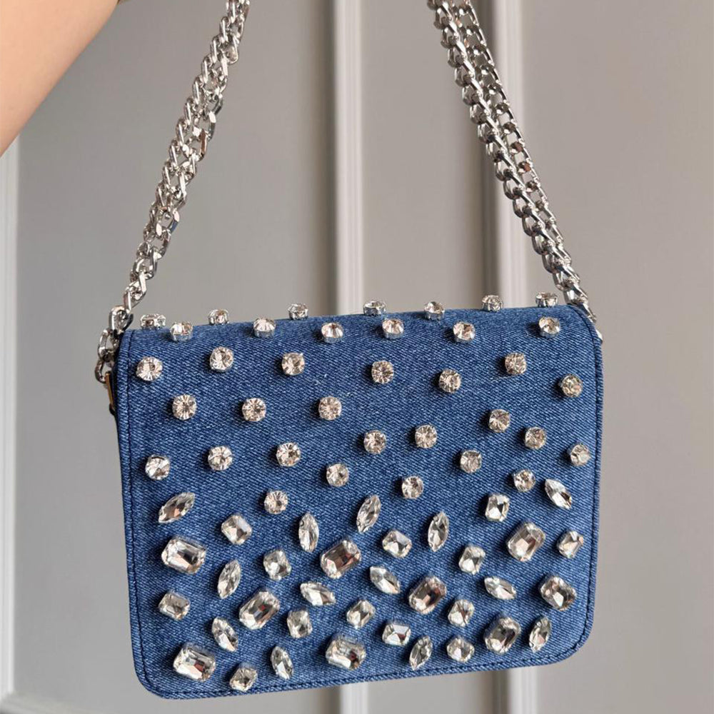 DENIM CRYSTAL SLING