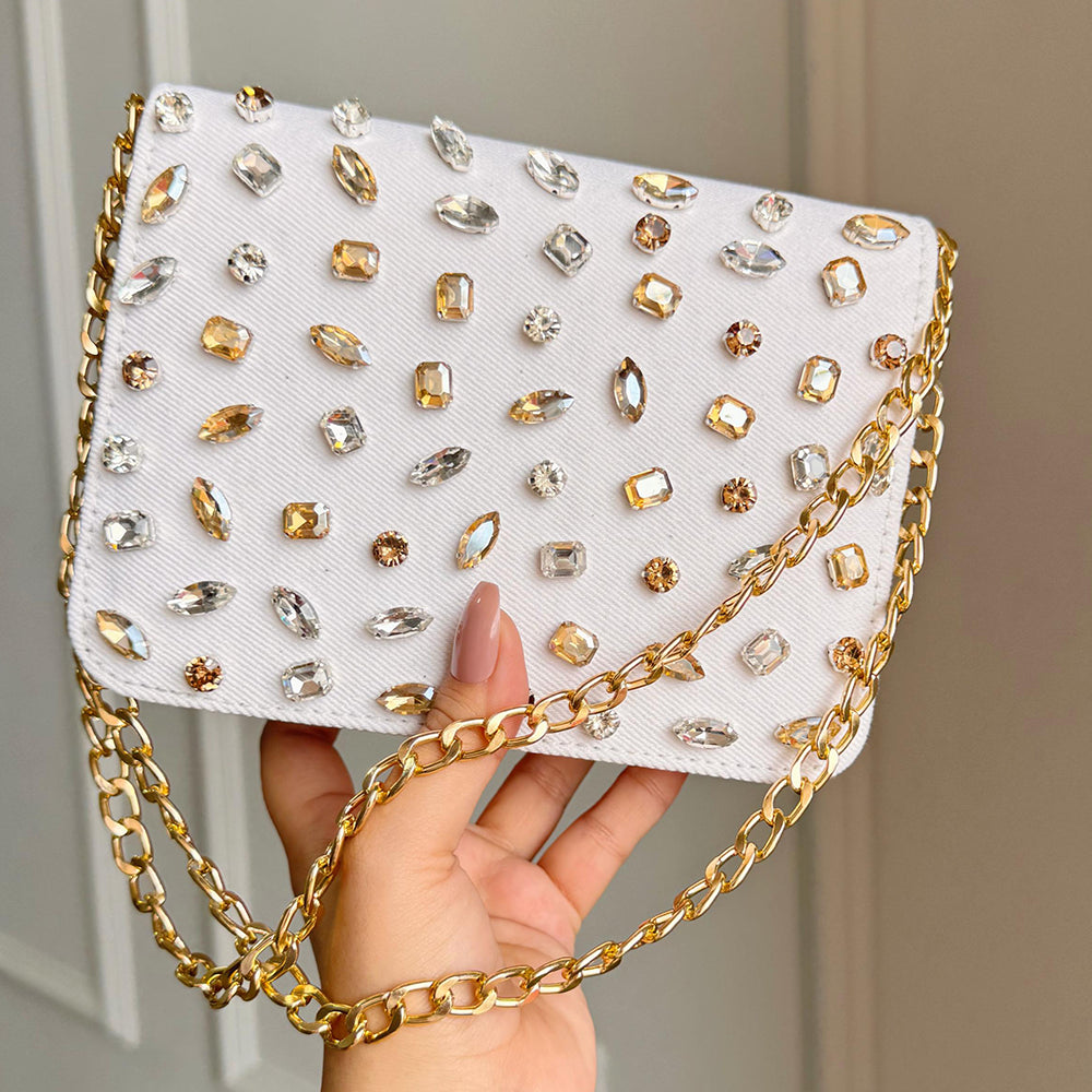 DENIM CRYSTAL SLING