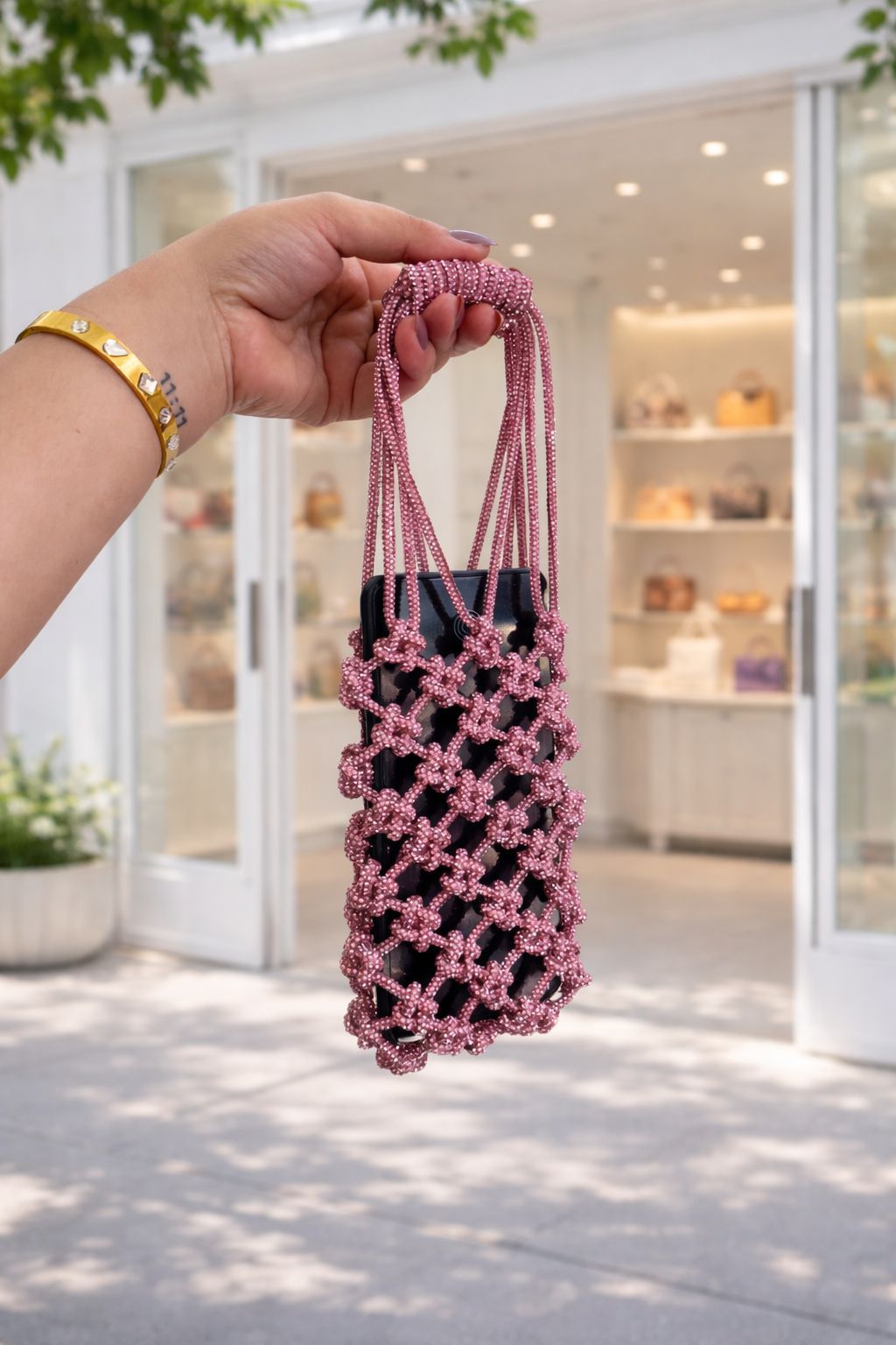 Rhinestone phone sling
