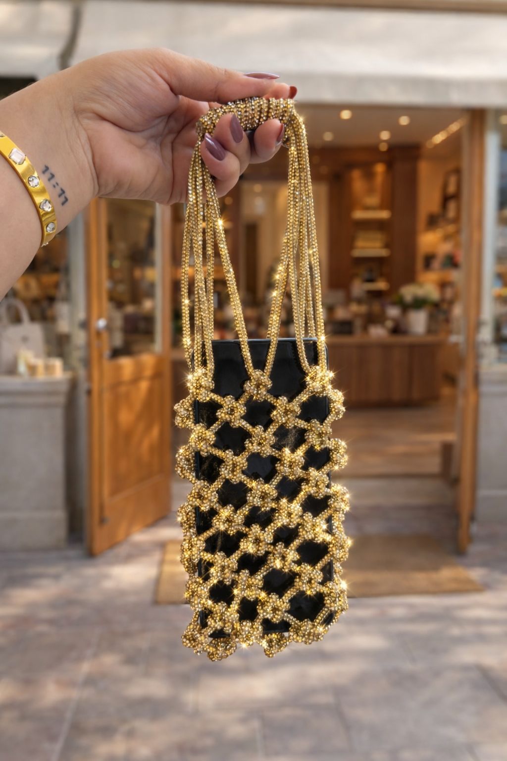 Rhinestone phone sling