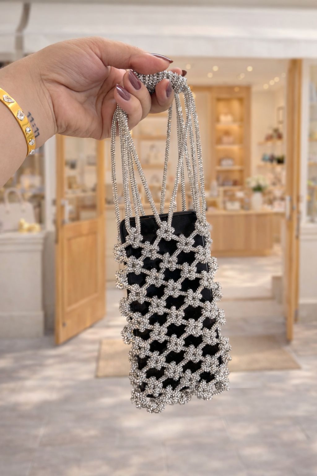 Rhinestone phone sling