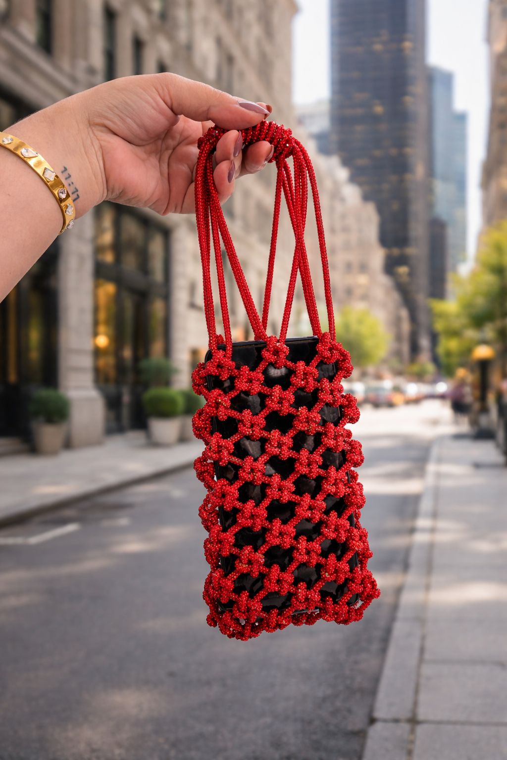 Rhinestone phone sling