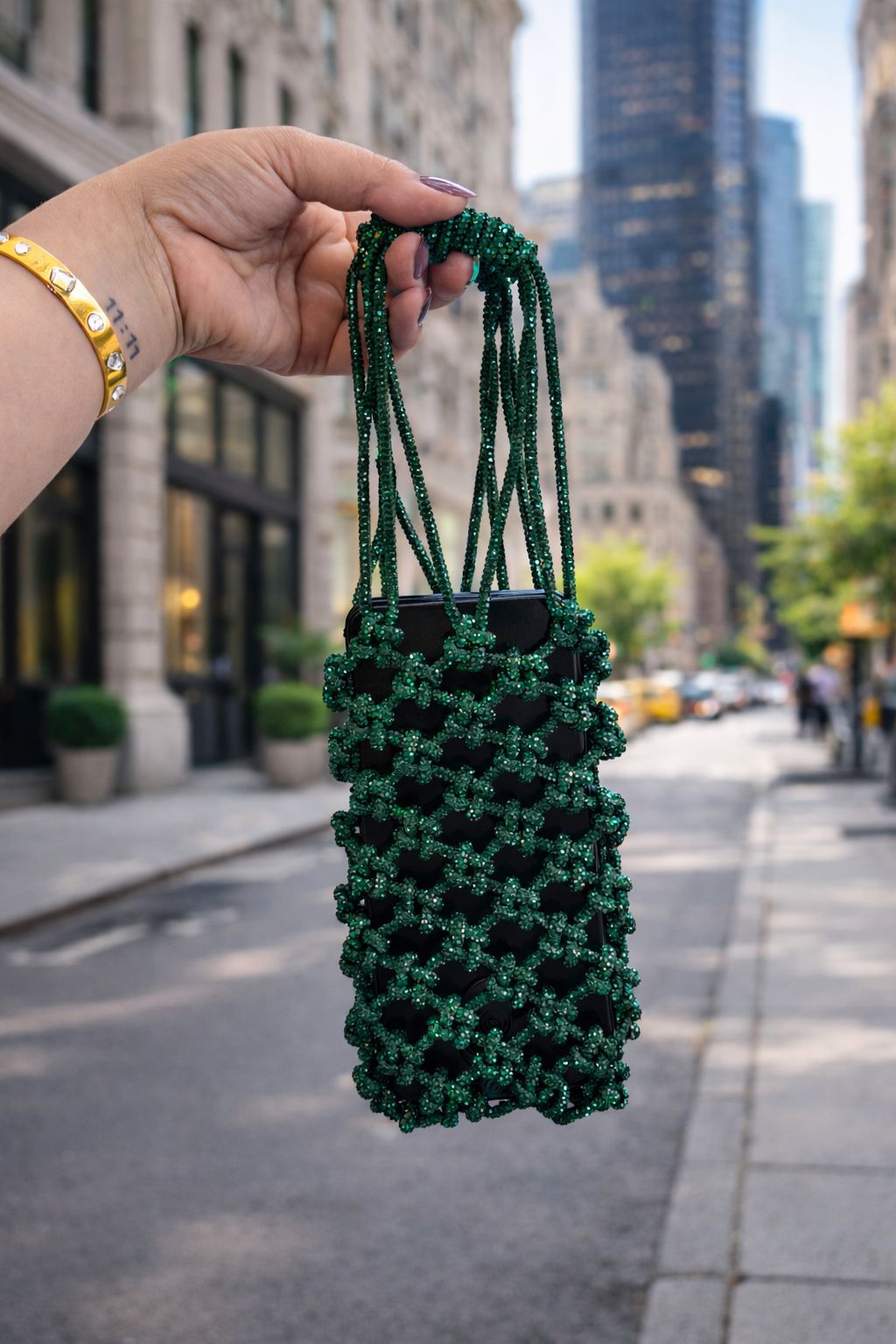 Rhinestone phone sling