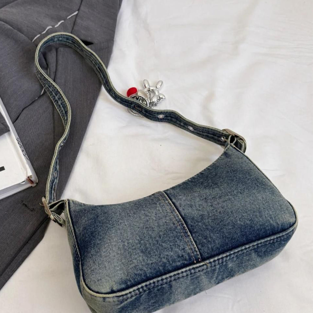 Denim shoulder bag