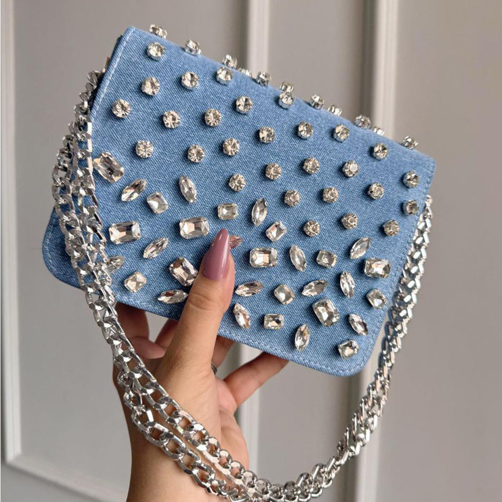 DENIM CRYSTAL SLING