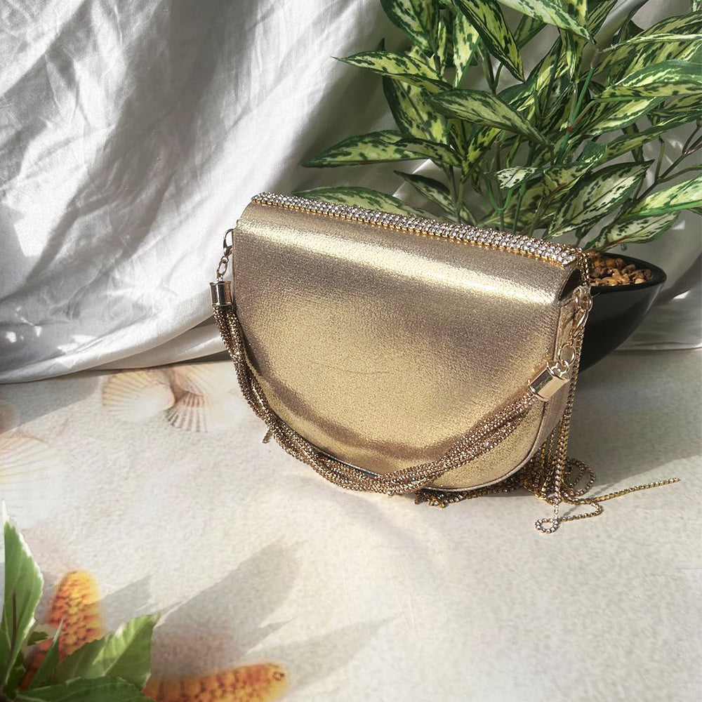 SEMICIRCLE RHINESTONE HANDBAG